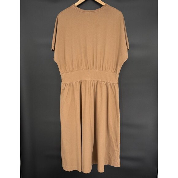 Everlane Women's Organic Cotton Dolman Sleeve Midi T-shirt Dress XL Brown - Picture 2 of 8